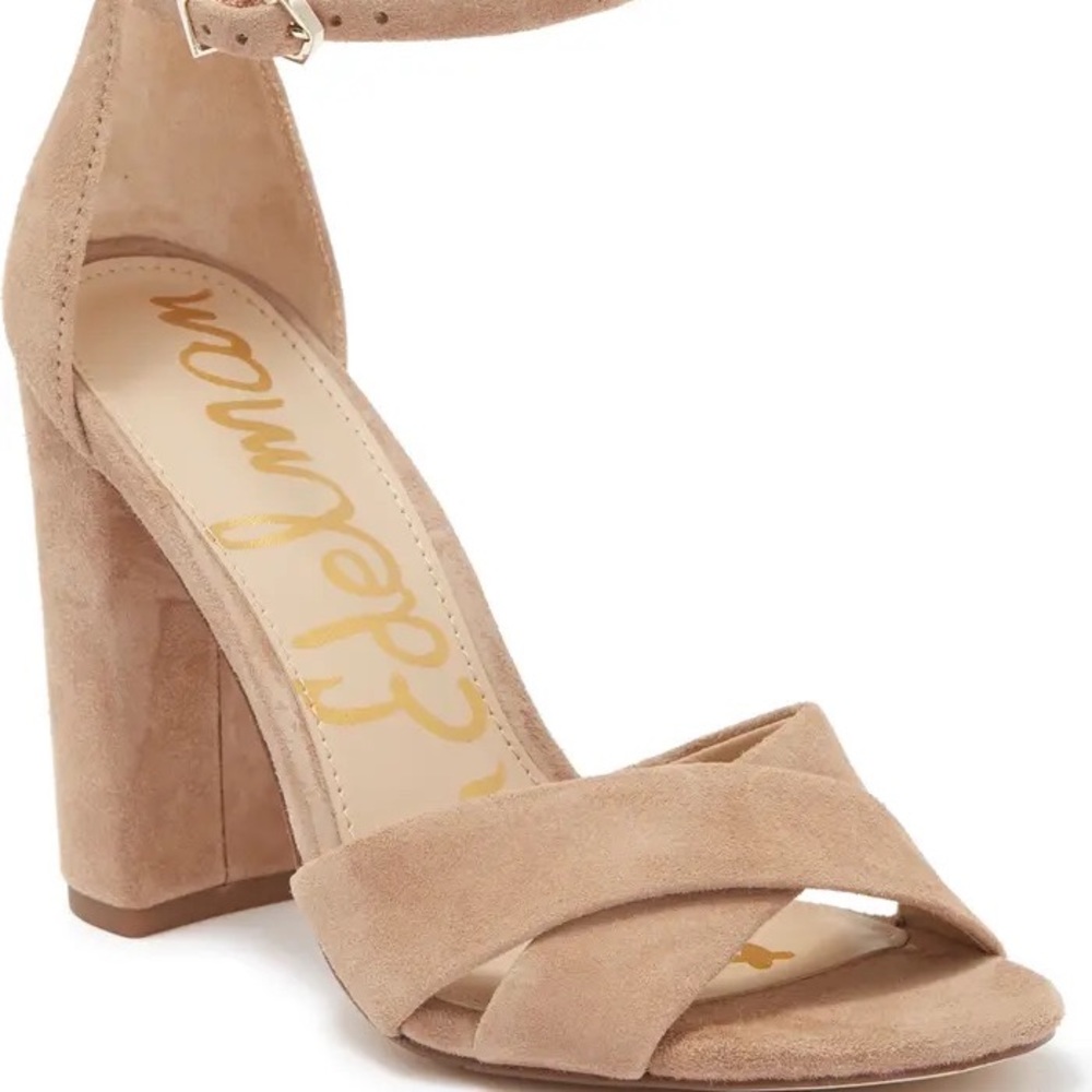 Sam Edelman Suede Strappy Chunky Heels